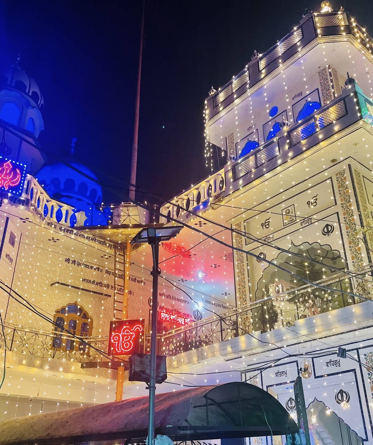 Gurudwara Sahib, Mandkulla, night view